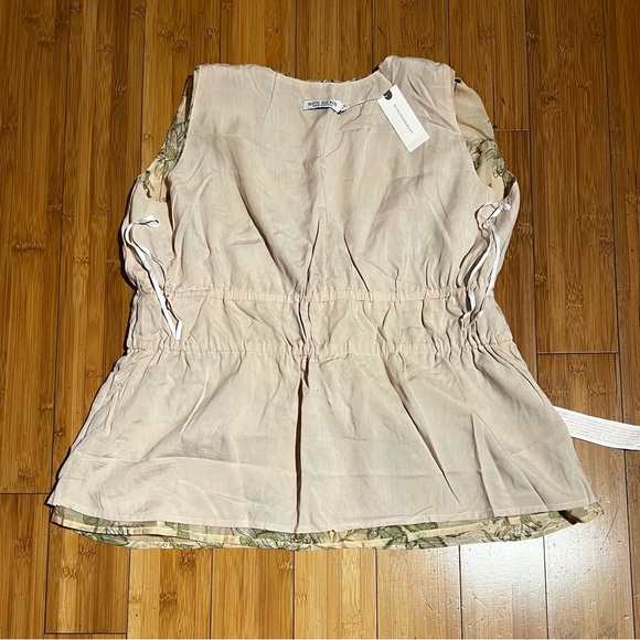 NWT Anthropologie Mon Renn Sleeveless Neutral Motif Blouse Size XS - Picture 8 of 16